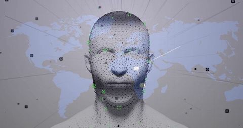 Digital Mesh Face Model with Global Nodes in Virtual Dashboard