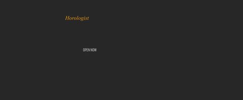 Watch and Clockmaker Banner with Bold Typeface and Dark Background