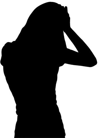 transparent woman silhouette holding head, emotional expression - Download Free Stock Videos Pikwizard.com