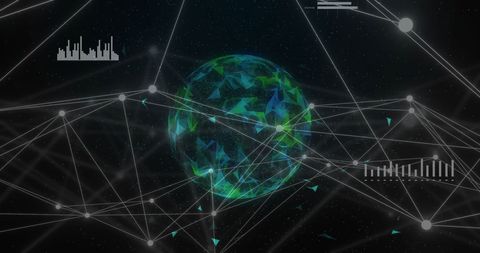 Digital Network and Technology Connections Around Globe - Download Free Stock Images Pikwizard.com