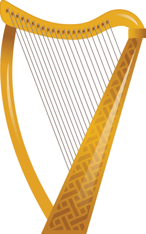 golden harp illustration on transparent background - Download Free Stock Videos Pikwizard.com