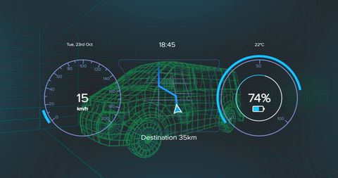 Futuristic Vehicle Interface with Digital Dashboard Metrics - Download Free Stock Images Pikwizard.com
