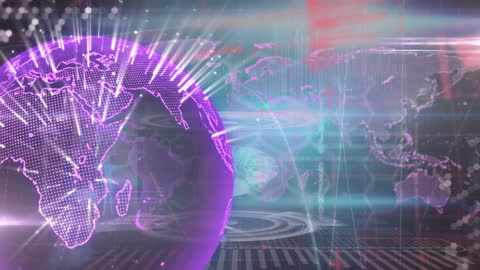 Futuristic Digital Earth with Data Interface Concept