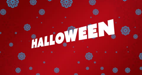 Creative Halloween Text with Falling Snowflakes