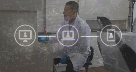 Dentist Using Digital Interface for Patient Records