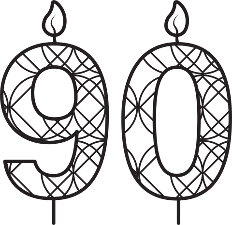 transparent ornate 90 birthday candle isolated illustration - Download Free Stock Videos Pikwizard.com