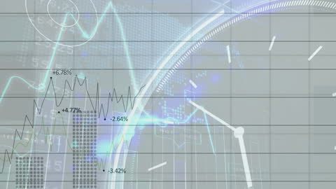 Futuristic Financial Data and Clock Animation
