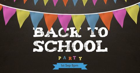 colorful back to school party invitation chalkboard theme - Download Free Stock Templates Pikwizard.com