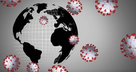 Global Pandemic Concept with Floating 3D COVID-19 Cells Around Globe - Download Free Stock Images Pikwizard.com