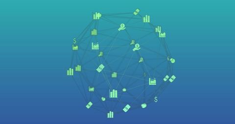 Global Business Network with Data Icons on Abstract Background - Download Free Stock Images Pikwizard.com