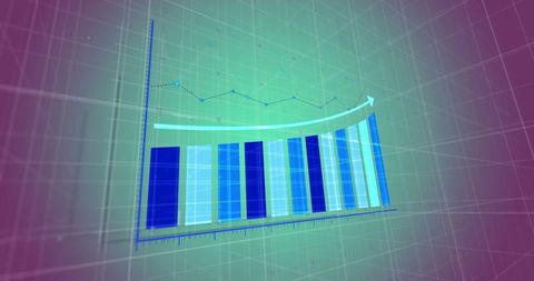 Dynamic Abstract Bar Graph with Plot Line on Green Background - Download Free Stock Images Pikwizard.com