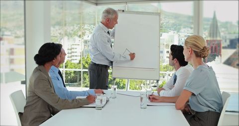 Senior Professional Presenting Strategic Ideas to Team in Office Meeting - Download Free Stock Images Pikwizard.com