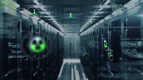 Eco-Friendly Data Center Animated Illustration
