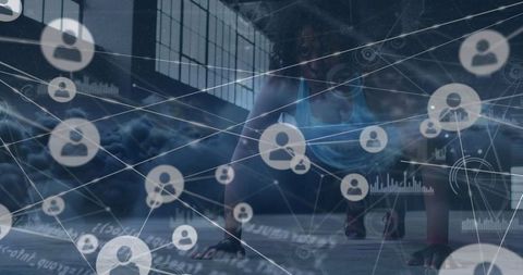 Digital network overlay challenges fitness enthusiast