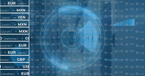 Digital Data Interface with Global Currency Information - Download Free Stock Images Pikwizard.com