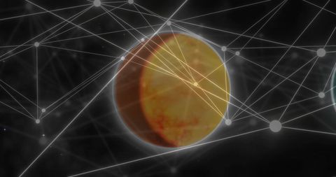 Global Network Connections Over Simplified Globe
