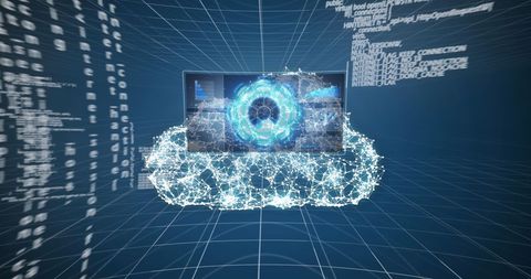 Abstract Digital Cloud with Data and Code - Download Free Stock Images Pikwizard.com