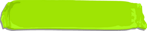 Vibrant lime green banner with wavy edges on transparent background