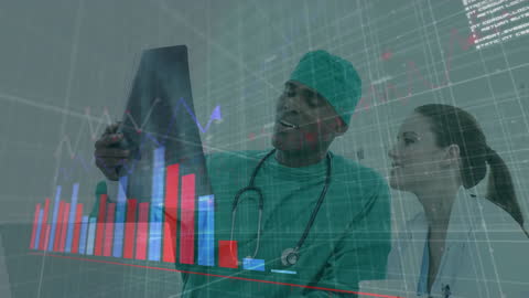 Doctors Analyzing Financial Data and Trends in Hospital