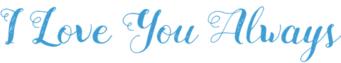 Romantic blue script i love you always text transparent design