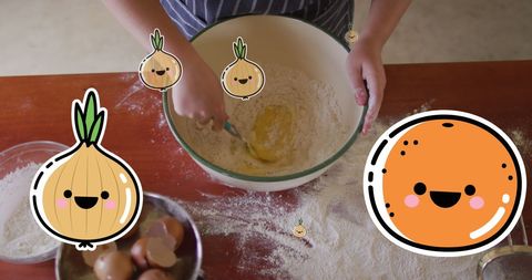 Fun Cooking Concept with Animated Orange and Onion Icons - Download Free Stock Images Pikwizard.com