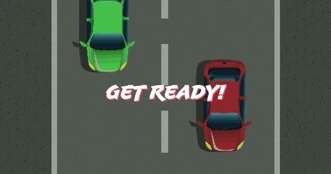 Retro car racing game interface