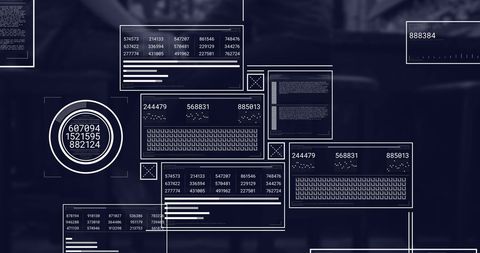 Digital Data Processing Interface Display Over Dark Background - Download Free Stock Images Pikwizard.com