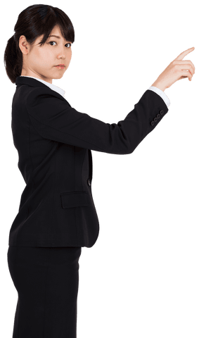 transparent businesswoman pointing in full suit - Download Free Stock Videos Pikwizard.com
