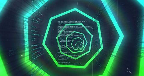 Futuristic Tunnel with Data Processing Overlay - Download Free Stock Images Pikwizard.com