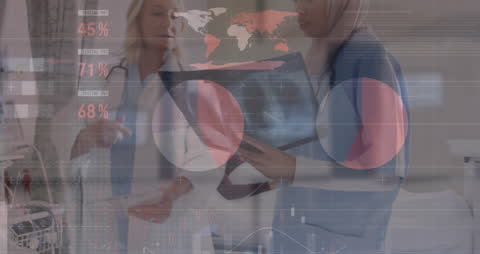 Diverse Medical Professionals Analyzing Data Overlay