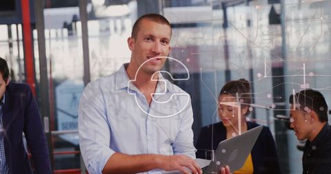 Business team collaborating in digital workspace