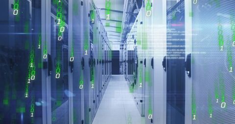 Digital Data Streams Flowing across Data Center Servers - Download Free Stock Images Pikwizard.com