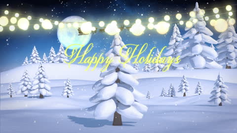 Festive Animated Winter Wonderland with Holiday Greetings