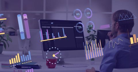 Businessman Analyzing Financial Data with Interactive Graphics - Download Free Stock Images Pikwizard.com