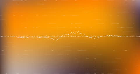 Futuristic Data Visualization on Vibrant Orange Background