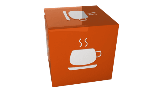 transparent orange cube with coffee cup icon for lifestyle design - Download Free Stock Videos Pikwizard.com