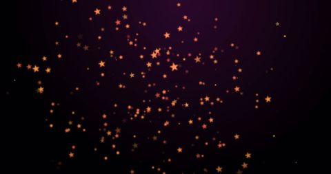 Orange Glowing Stars on Dark Background for Digital Magic