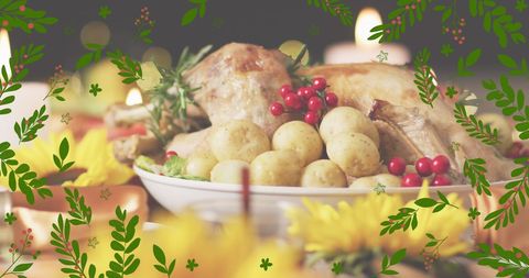 Thanksgiving Feast with Herbs and Candlelight - Download Free Stock Images Pikwizard.com