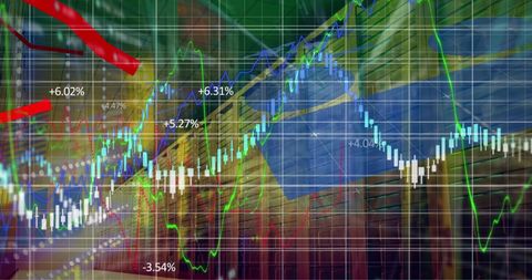 Abstract Financial Graphs Overlapping Data Center - Download Free Stock Images Pikwizard.com