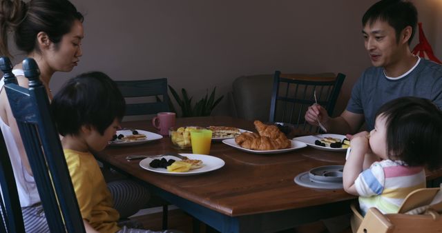 Asian Family Enjoying Breakfast at Home - Download Free Stock Images Pikwizard.com