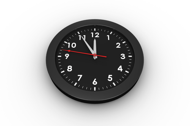 Black Wall Clock on Transparent Background Signifying Timeless Design - Download Free Stock Videos Pikwizard.com