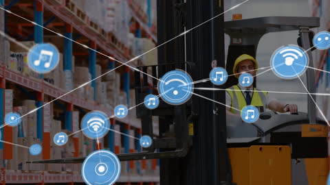 Warehouse Technology Connectivity with Industrial Worker