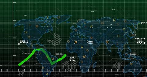 Global Data Visualization with Graph Over World Map - Download Free Stock Images Pikwizard.com