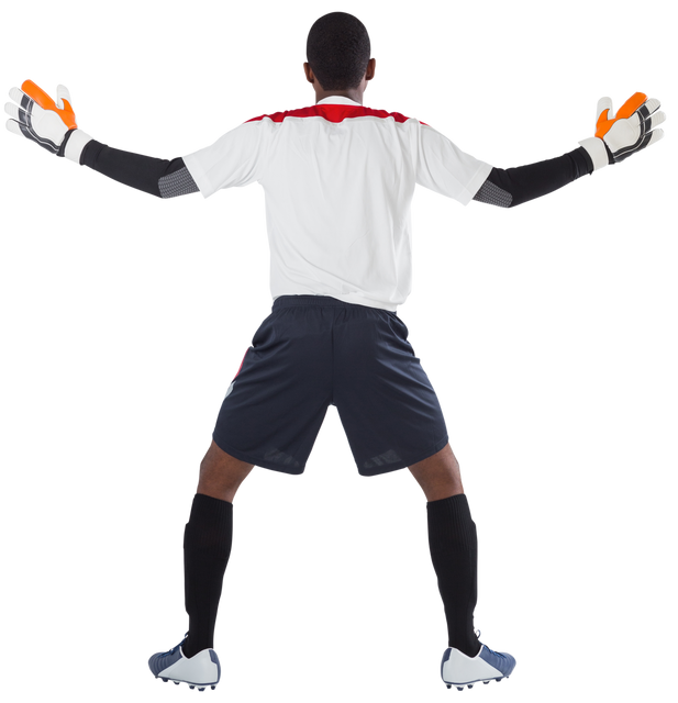 Transparent Goalkeeper Ready for Save in Jersey and Gloves - Download Free Stock Videos Pikwizard.com