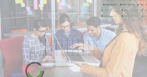 Diverse Team Analyzing Financial Data Overlaid with Digital Graphs - Download Free Stock Images Pikwizard.com