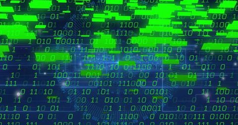 Green Binary Data Streams Over Circuit Network Representing Encryption and Cybersecurity