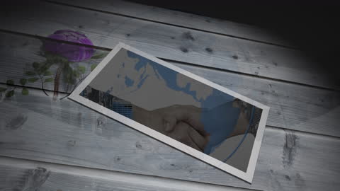 Animated Business Handshake with Global Overlay