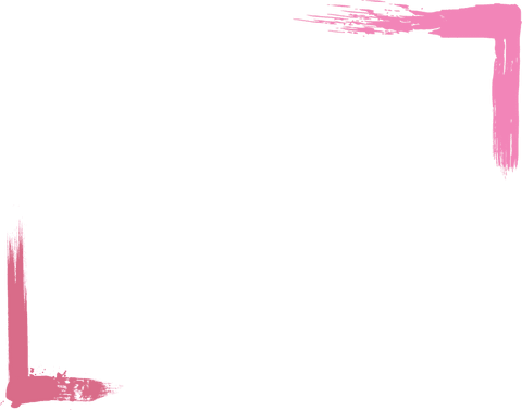 Pink brush stroke corner accents on transparent background