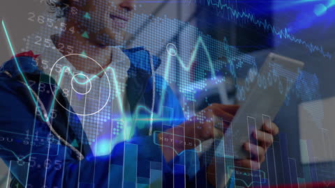 Innovative Financial Analysis with Digital Graphics and Tablet