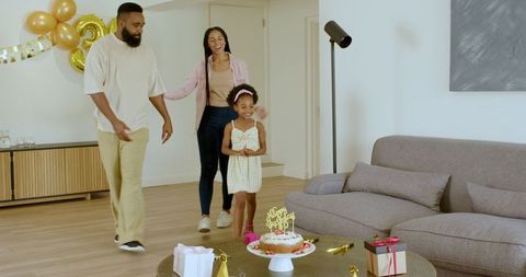 Joyful Family Celebrates Birthday at Home